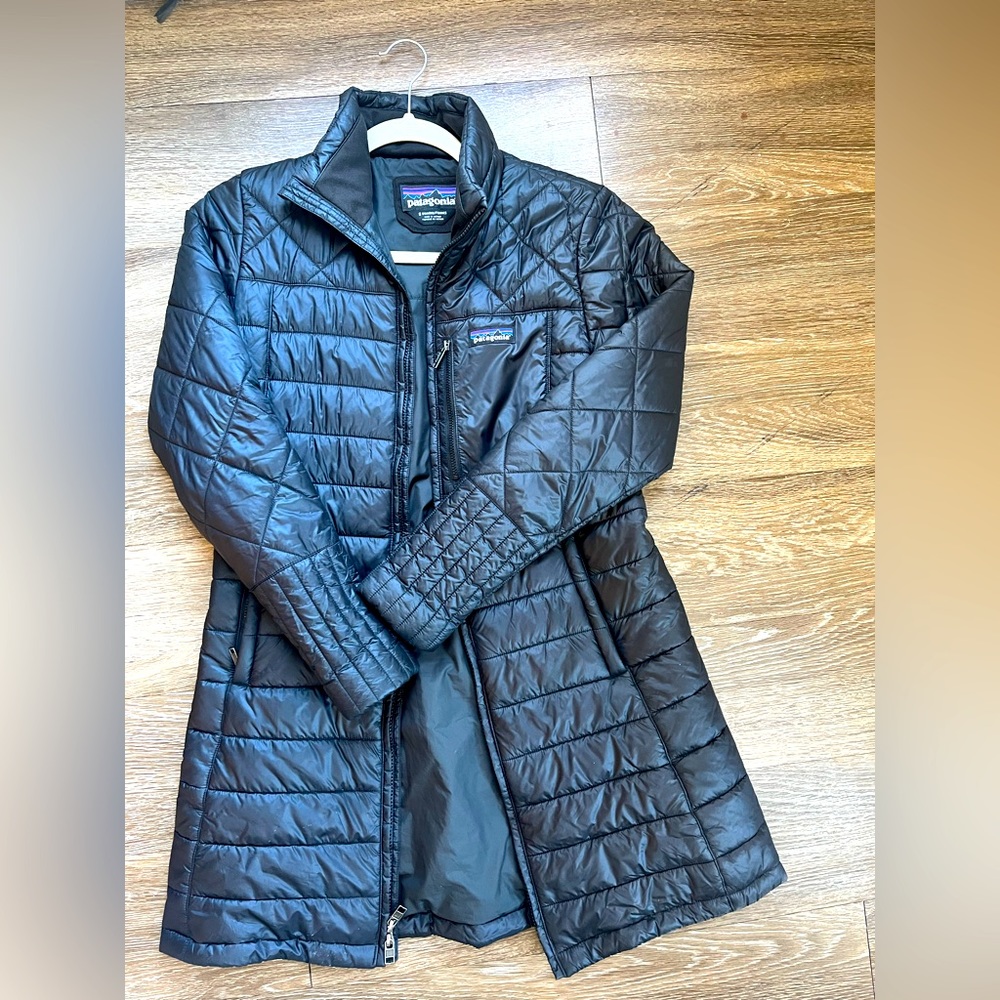 Black Patagonia Puffer Coat - Long
